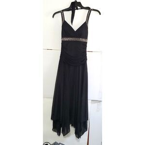 A Trixxi Dress Ball Gown Midi Prom Black Rhinestone Fairy Core Whimsigoth  S